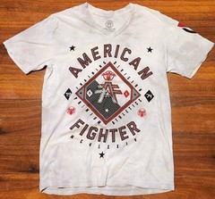 American Fighter Gardner T Shirt Men’s M Grey White Crystal Wash Premium Cotton