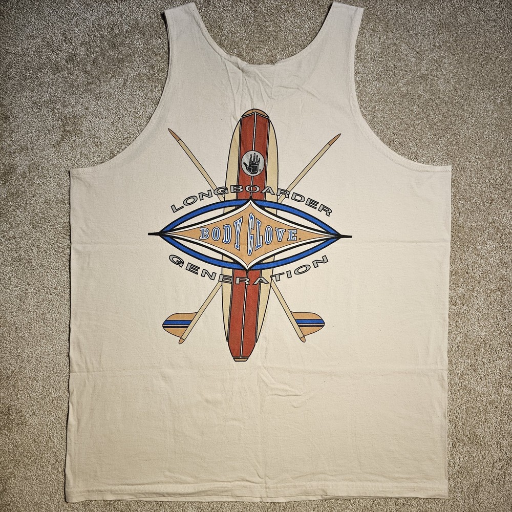 Vtg 80s 90s Body Glove Longboarder Generation Size XL Graphic Tank Top Surf Y2k