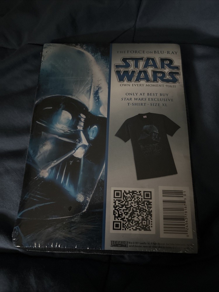 Star Wars Blu-Ray Promo T-Shirt 2011 Best Buy Exclusive XL Darth Vader Brand New