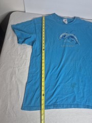 Unisex Lg Y2k Dolphin T Shirt Blue with Gems Short Sleeve Myrtle Beach SC