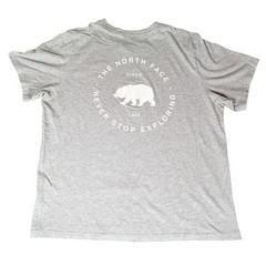 The North Face Mens Grey Short Sleeve Bear Never Stop Exploring Graphic T-Shirt