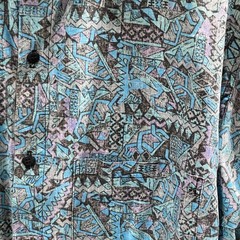 Body Objects Shirt Geometric Pattern Blue Size XL