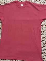 Vtg Retro Fruit Of The Loom Blank Pink T-Shirt Single Stitch USA L Cotton As Is