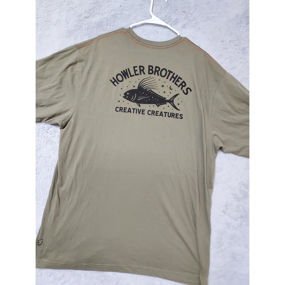 Howler Brothers Shirt Mens XXL Creative Creatures Graphic Pocket Tee Green 2XL