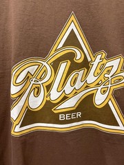 Blatz Beer Shirt Mens Large Brown Logo Triangle Promo Graphic Tee Roll Out