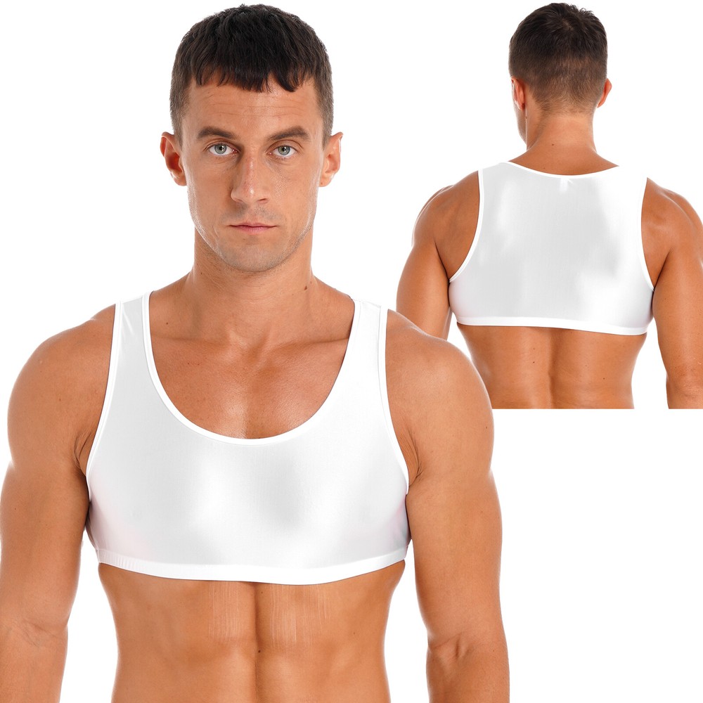 YiZYiF Men’s Sleeveless Crop Tank Top Basic Casual Shirt Sports Fitness Blouse