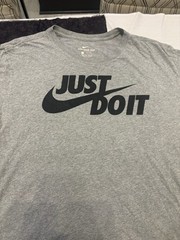 Nike Shirt Large Gray Just Do It Swoosh Graphic Short Sleeve Mens Size XL