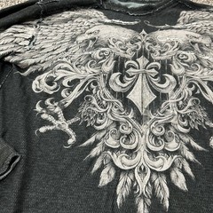 VTG Affliction Reversible Thermal | Winged Eagle & Cross | Y2K Grunge | Size XXL