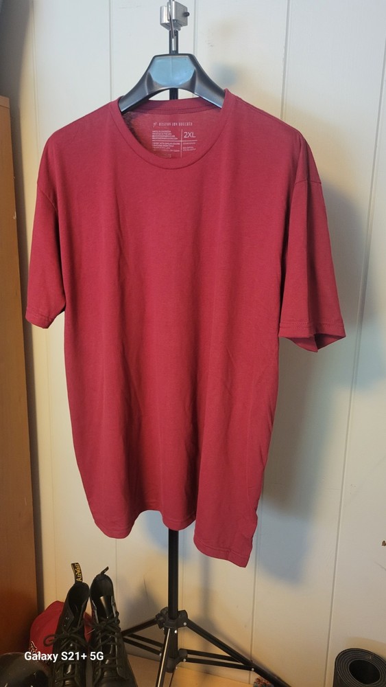 Weston Jon Boucher Shirt Mens XXL Burgundy New Short Sleeve Crew Neck