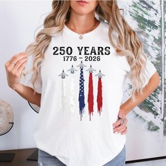 USA 250 Years Shirt, Patriotic Jet Fighter Shirt, America 250th Anniversary Tee