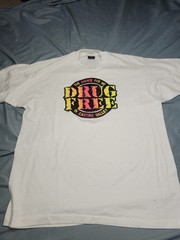 vintage single stitch DRUG FREE graphic tee Size Xl Castro Valley California