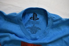 PlayStation Classic Logo Distressed Graphic Gamer Mens Blue Shirt New Medium