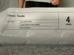 Goodfellow 4 Pack Classic Ribbed Tanks White Stretch Fabric Extra Long Size “M”!