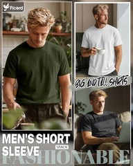 Men’s Big and Shirts Short Sleeve Cotton Tee Summer Crew Neck