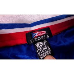 Puerto Rico Utopia Jersey Shirt V Neck Mens XL White Embroidered Y2K VTG NWT
