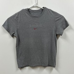 Nike Shirt Mens Large Gray Just Do It Red Swoosh Athletic Gym