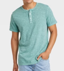 NEW Goodfellow & Co. Men’s Short Sleeve Henley Shirt Green Size Medium