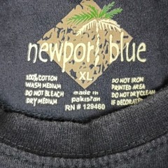 Newport Blue Graphic T-Shirt Mens XL Black Steel Thunder Biker Short Sleeve