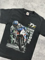 Vintage Isle Of Man TT Races Motorbike Racing Road Black T-Shirt Tee 90s