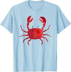 Cute Red Crab Artwork Summer Lovers Beach Vacation Kids Adults Outfit T-Shirt