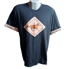 Vintage Cowboy Horse T-Shirt XL 90’s Hanes Patch Printed Sleeves Western rock