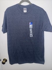 Gilden Medium *Set Of 3* Blue Grey Basic T-Shirts Heather Navy NWT