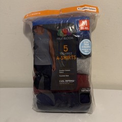 Fruit of the Loom Men’s Size M 38-40 Tag-Free A-Shirts 5 Pack Assorted Colors