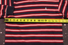 Vintage Polo Ralph Lauren Red & Blue Striped L/S T-shirt – Large – Made in USA