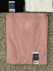 New George 3-PACK Men’s V-Neck T-shirt Tee Moisture Wicking Sz 38-40 MEDIUM (G8)