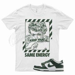 White ENERGY T Shirt for N Dunk Low Team Green White Spartan Hunter Air