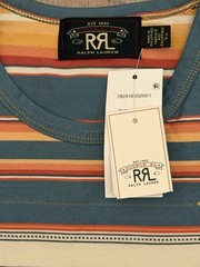 NWT! RRL Double RL By Ralph Lauren Striped Jacquard Pocket T-Shirt Men’s Size S