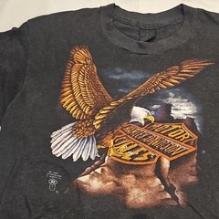 1986 Harley Davidson 3D Emblem Vintage Black T-Shirt Motorcycle Single Stitch XL