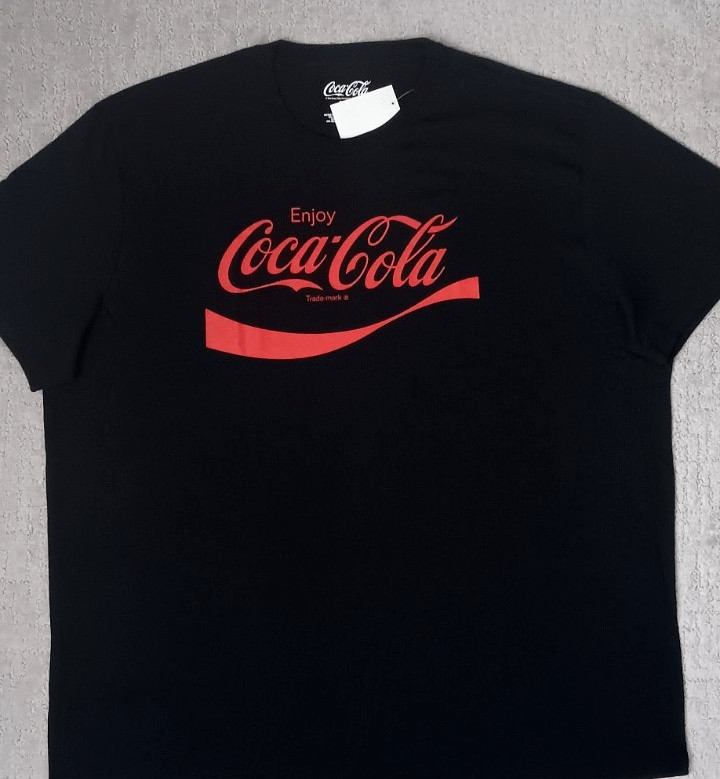 Coca Cola Black T Shirt _ Measures more like 3XLT, labeled as 2XLT