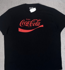 Coca Cola Black T Shirt _ Measures more like 3XLT, labeled as 2XLT