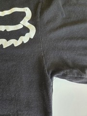 Fox Logo T-shirt Lightening 100% Cotton Size Large Long Length Black and White