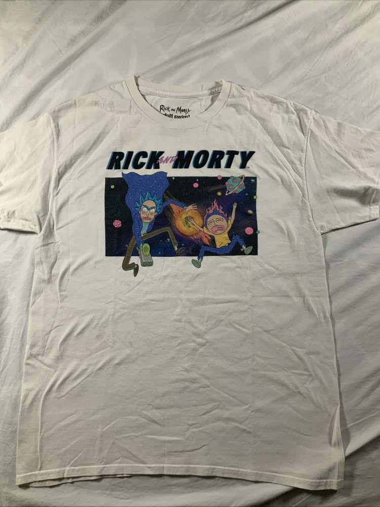 Rick and Morty – Adult Swim – White T-shirt – Men’s Size Large