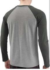 Men’s t-shirt Casual Vintage Long Raglan Sleeve V-Neck Running Hiking Baseball L
