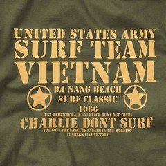 Army Military Style Vietnam War US Charlie Printed T Shirt Combat Short Sleeve