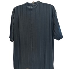 Stacy Adams Shirt Mens 3XLT Textured Blue Striped Short Sleeve Crew Neck