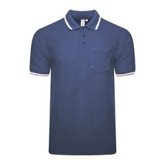 Men’s Polo Short Sleeve Pique Plain Single Tipping Chest Pocket Casual Tee Top