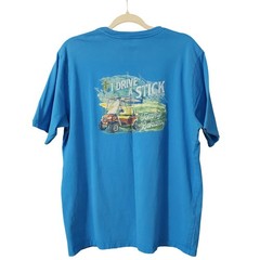 Tommy Bahama Mens Blue Golf I Drive A Stick Graphic T Shirt Large L G Cotton