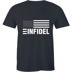 Men T-shirt Gift Infidel – English Shirt Retro Cool USA Flag Funny Slogan Joke