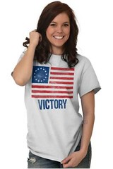 Victory Betsy Ross American Flag Patriotic Womens or Mens Crewneck T Shirt Tee