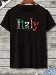 Mens Italian Pride T Shirt Italy Map Flag Pisa Tower Colosseum Graphic Tee