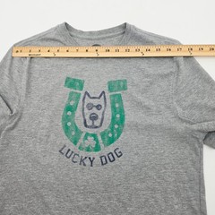 Life Is Good LUCKY DOG Men’s Shirt Size Medium Lot of 2 Gray Horseshoe Navy Blue