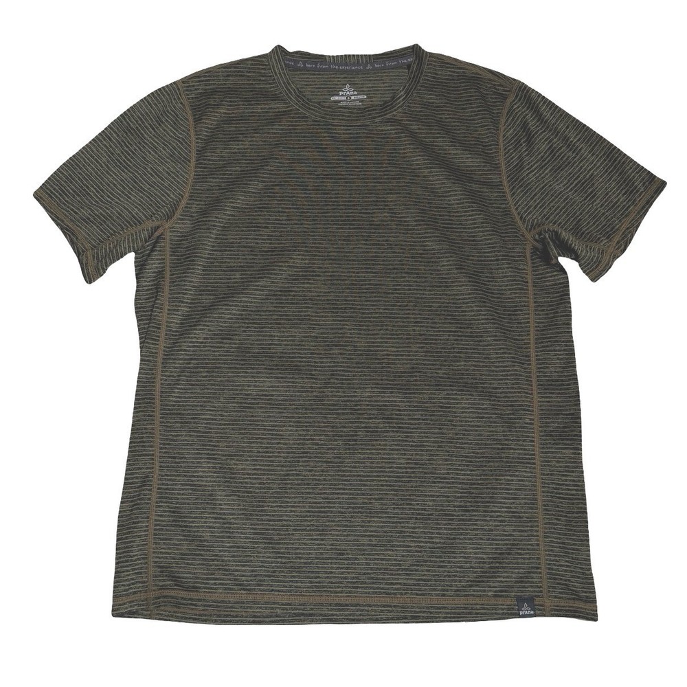 Prana Breathe Active Performance Hiking Shirt Olive Green Mens Small