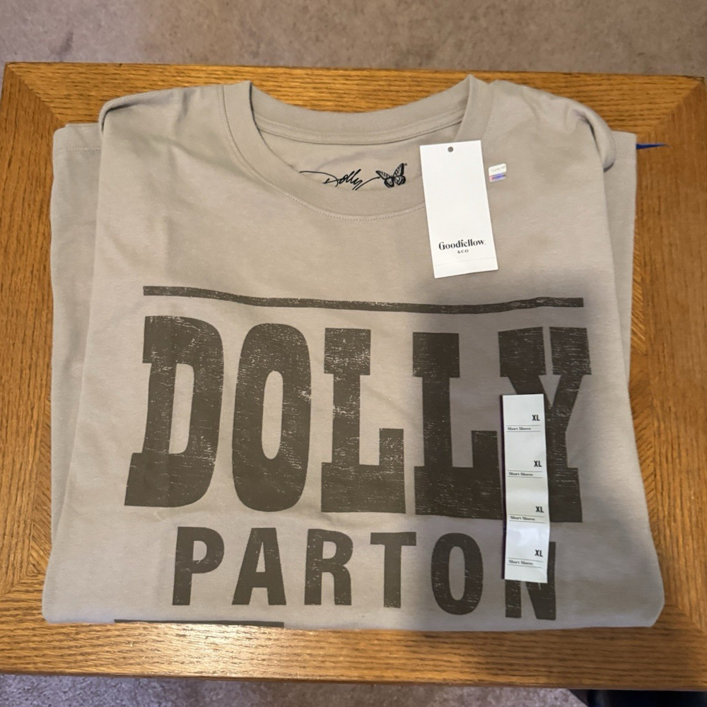 Goodfellow & Co Men’s Dolly Parton Graphic Print T-Shirt Gray XL Crew Neck