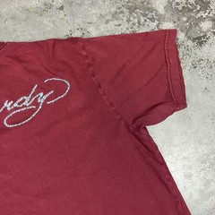 Ed Hardy T Shirt Mens Large Burgandy Y2K Grunge Sexy Lady Distressed Preowned