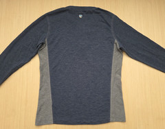 Kuhl Mens Long Sleeve Henley Shirt Blue Gray Cotton Thumbholes Size Small