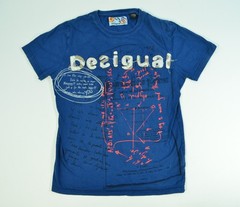 DESIGUAL Blue Medium Embroidered Y2K Vintage Men’s Short Sleeve Shirt